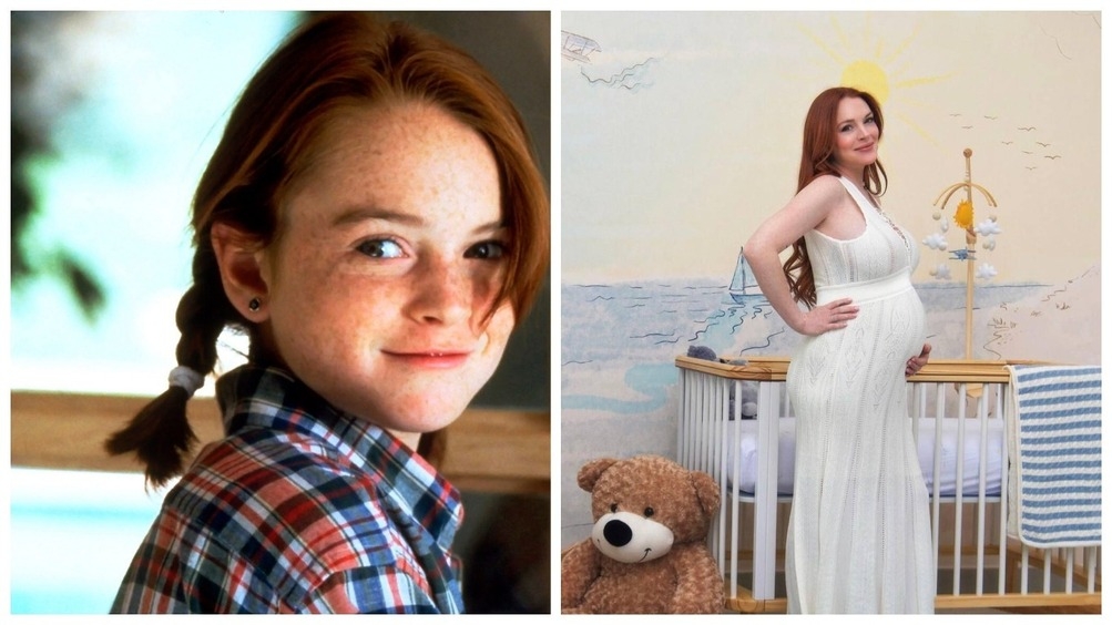 Линдси в детстве и сейчас