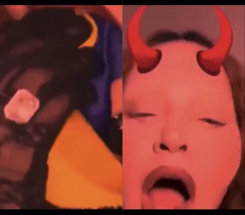 Певица решила пожевать украинский флаг