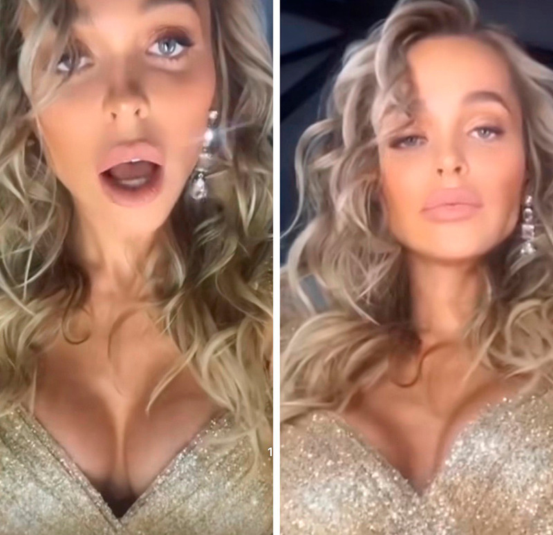 Актриса показала платье с корсетом и глубоким декольте