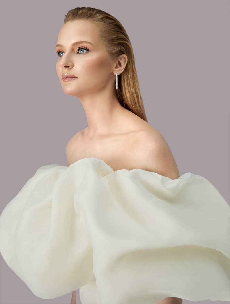 Топ, Laroom; серьги из коллекции Classic, Mercury