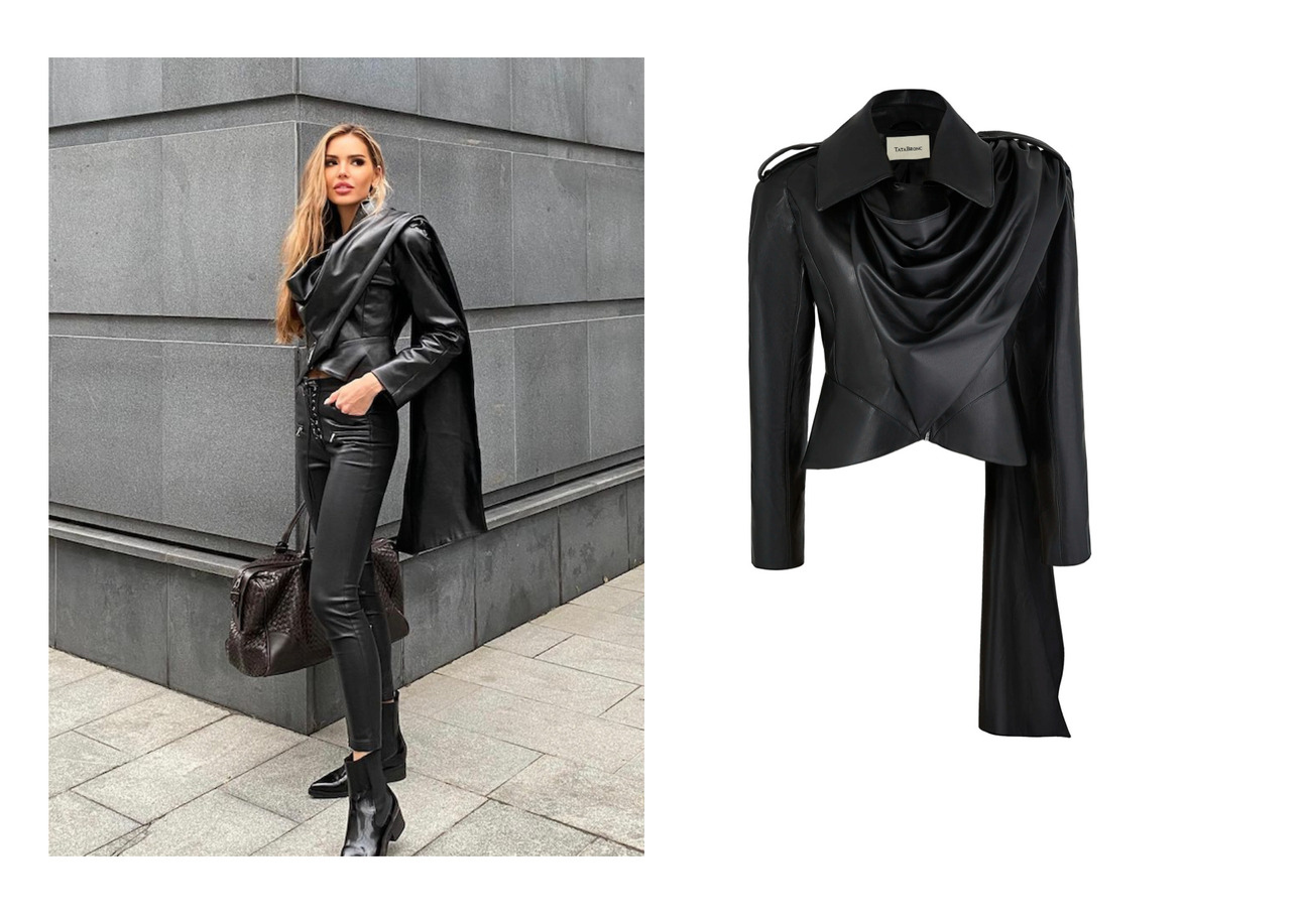 Косуха из эко-кожи Aglo российского бренда TataBronc осень-зима 2022/23