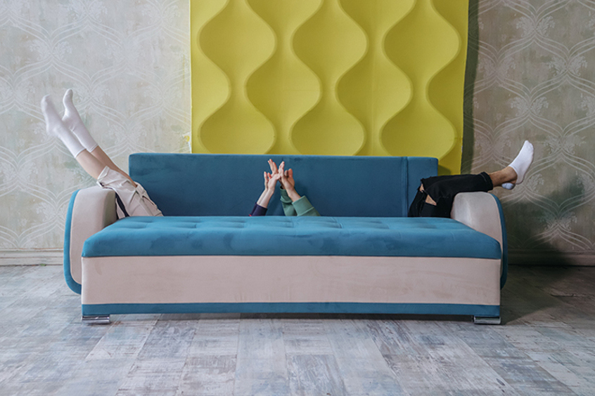 Диван «Алтай» лазурно-бежевый велюр Triniti от фабрики Диванчик.ру