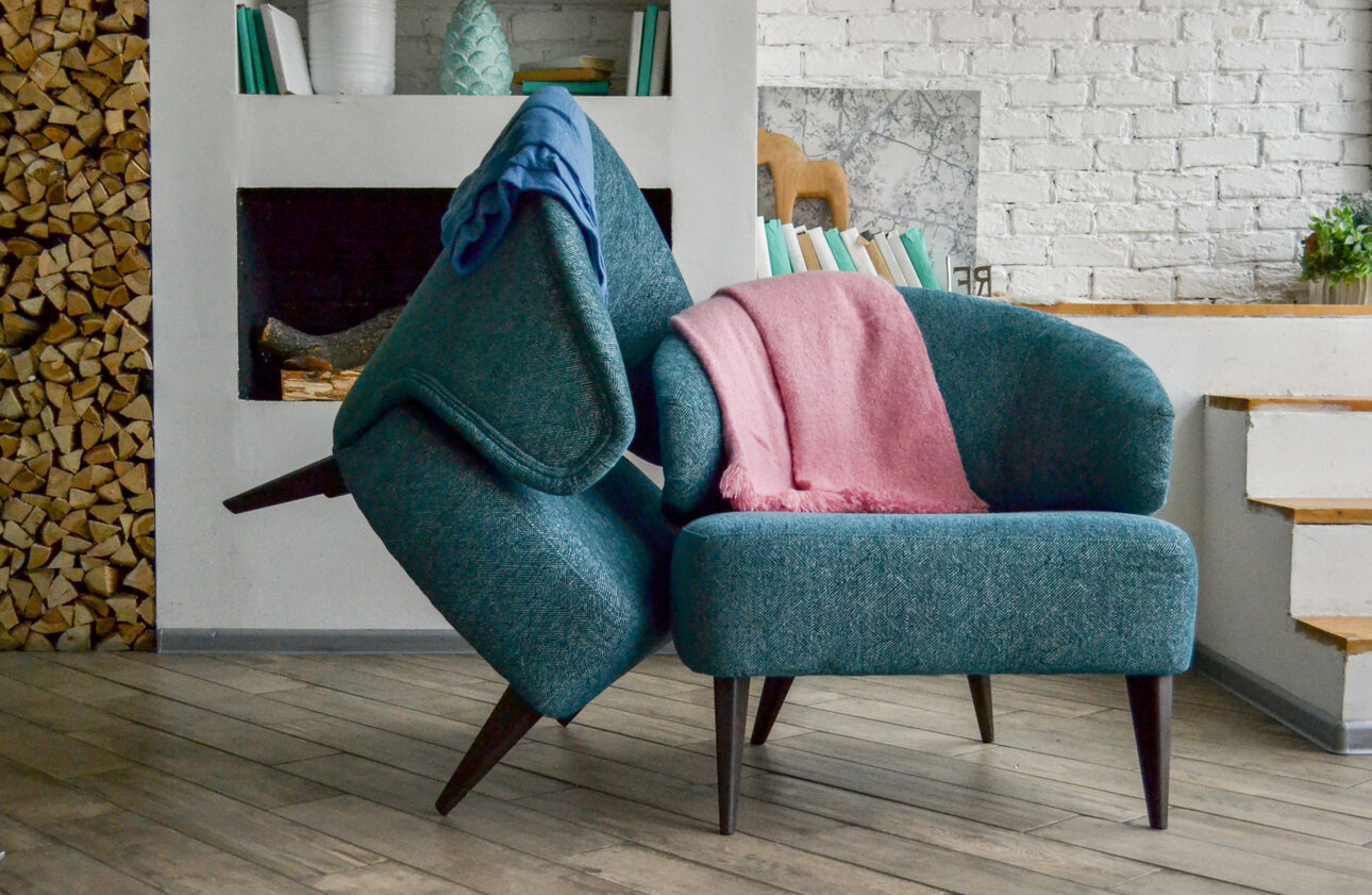 Кресло «Ульвер» лазурный шенилл Milano от фабрики Диванчик.ру