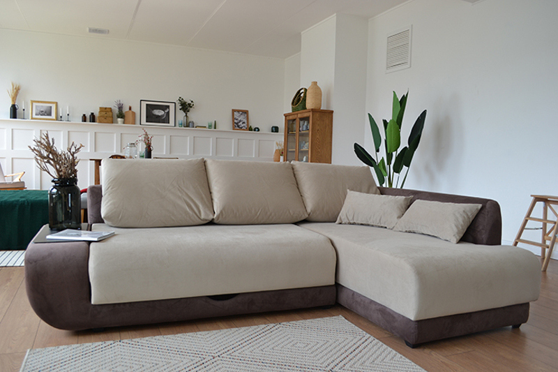 Диван «Нева» бежевый велюр Triniti от фабрики Диванчик.ру