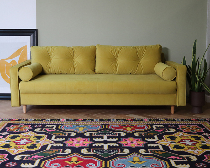 Диван «Нильс» цитрусовый микровелюр Relax от фабрики Диванчик.ру