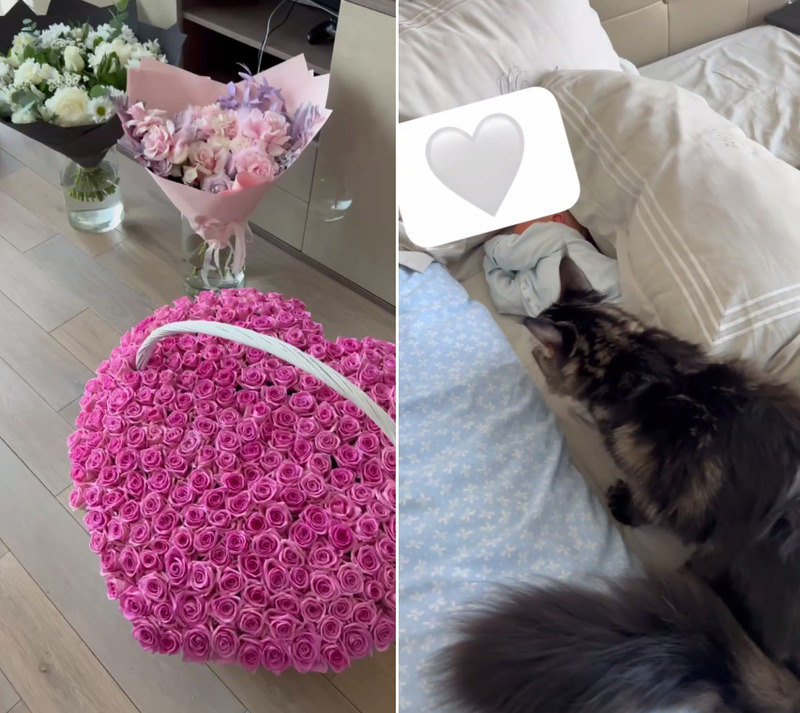Дома жену Мамаева ждал огромный букет и любопытный кот