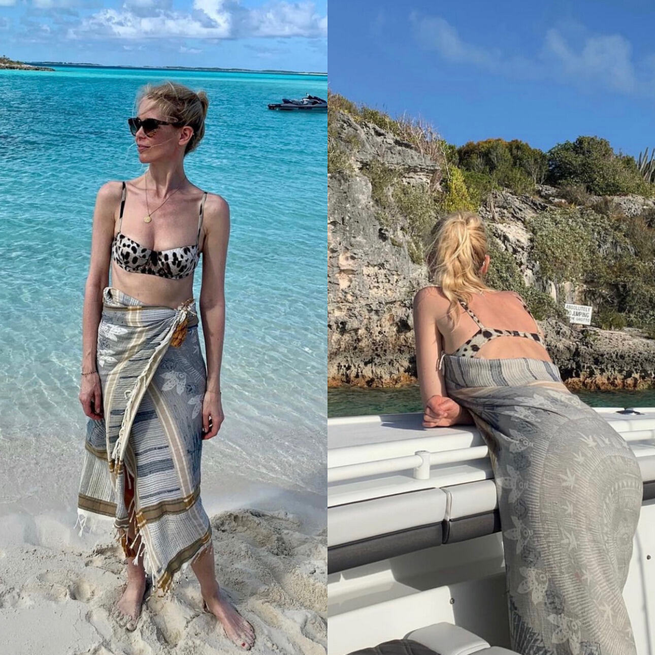 Сейчас модель отдыхает на побережье