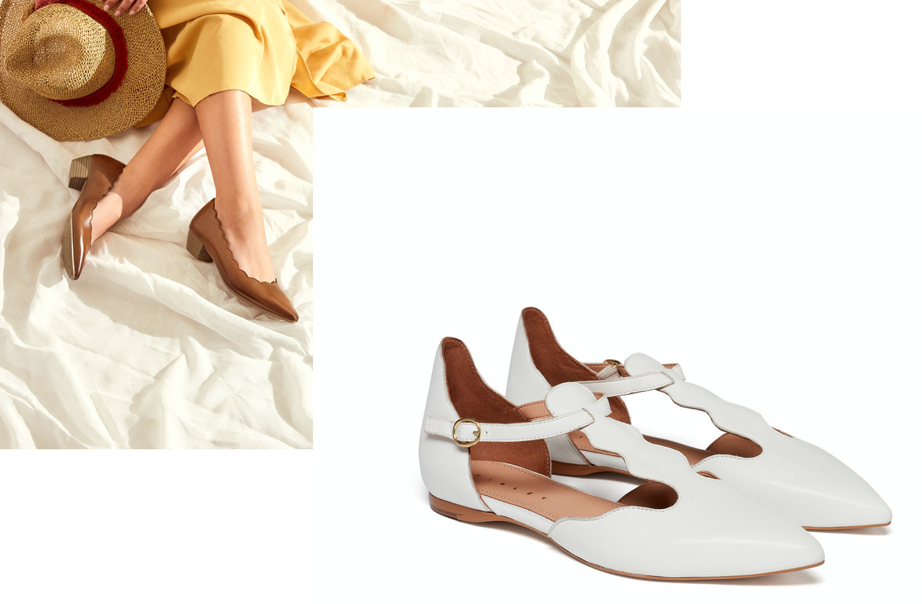 Белые балетки Sisley и балетки Jana