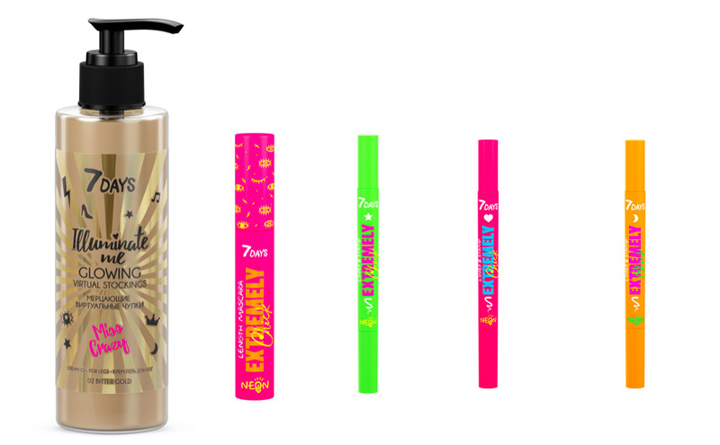 мерцающие виртуальные чулки, светящаяся тушь и светящиеся подводки от 7days