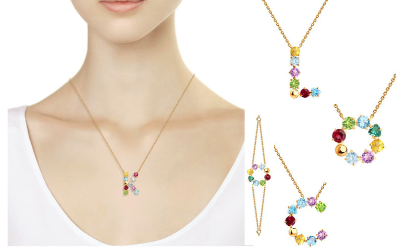 Буквы в браслетах, подвесках делают акцент на имени, бренд «Ювелирочка»