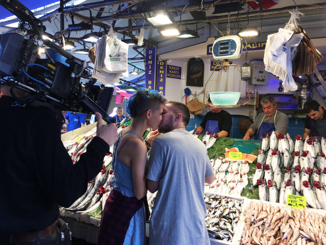 Актеры Полина Пушкарук и Никита Павленко на съемках в Турции