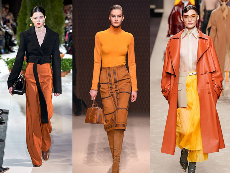 Красно-­морковный цвет в моде