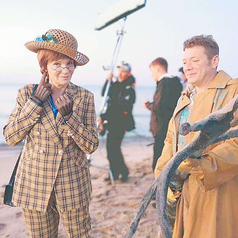 С Яном Цапником на съемках нового фильма «Большущая охота»