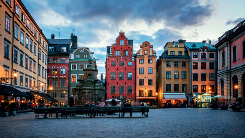 Историческая часть города Gamla Staden. Разноцветные дома напоминают коробки шоколадных конфет