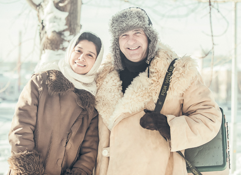 С Равшаной Курковой в сериале «А у нас во дворе»