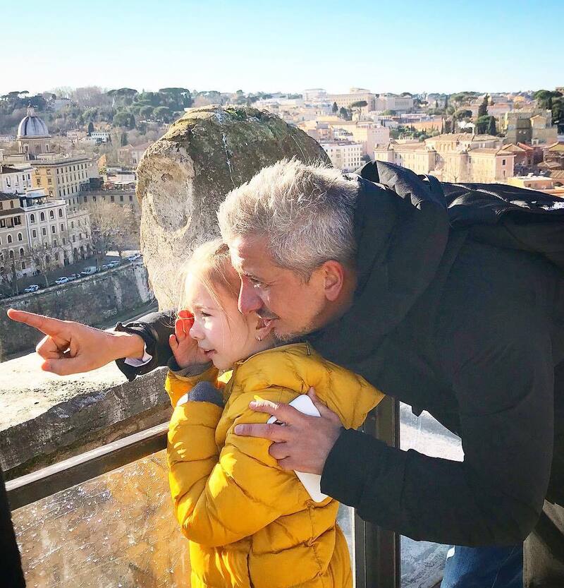 Богомолов с дочерью в Риме
