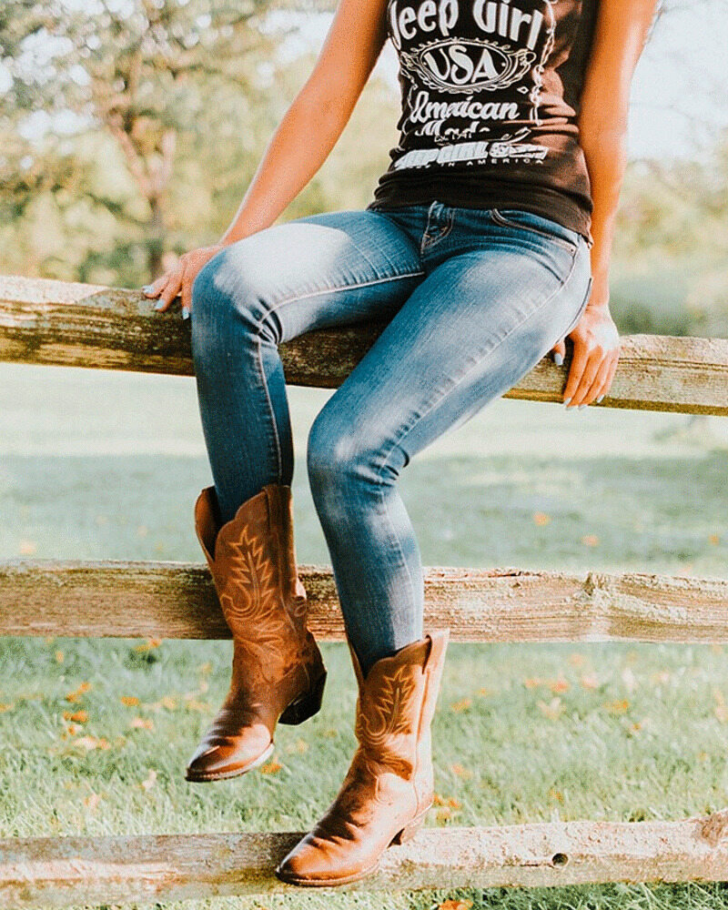 ковбойский каблук подойдет смелым девушкам, готовым на эксперименты