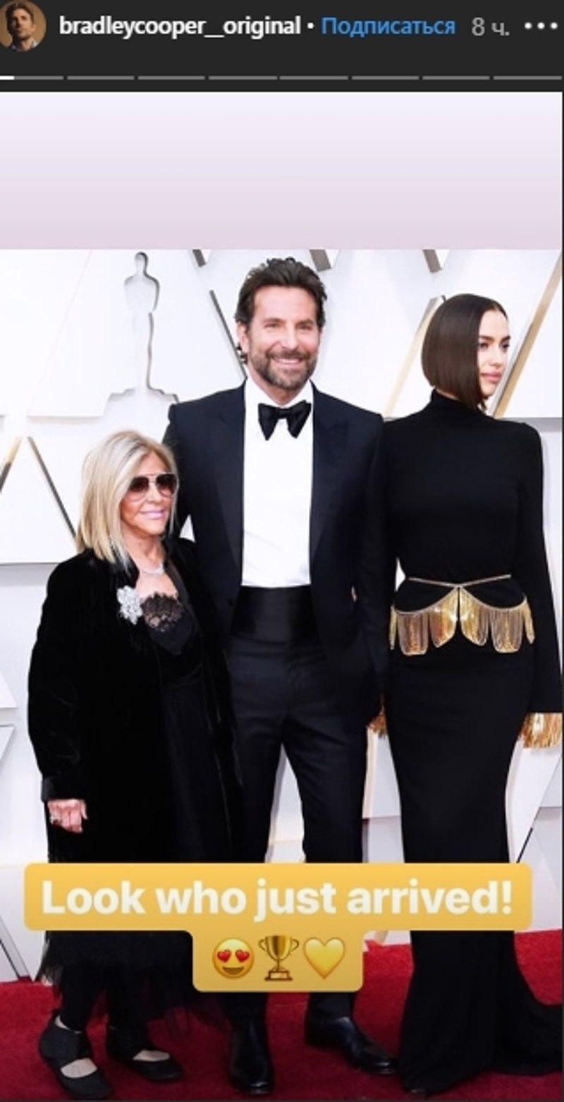 Ирина Шейк блистала на красной дорожке «Оскара» с мужем и свекровью