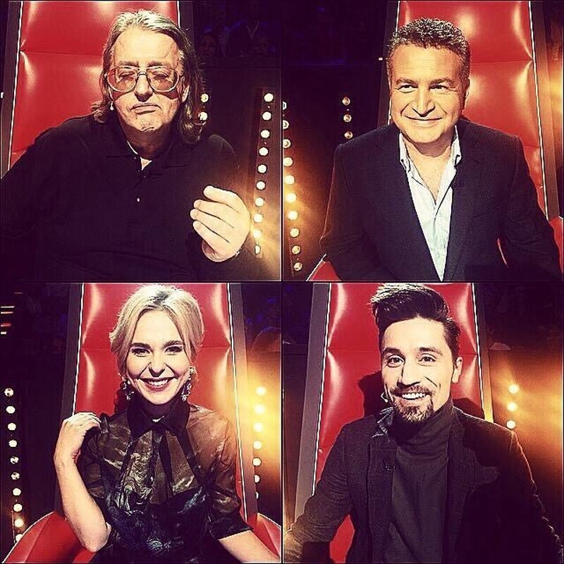 Коллаж участников жюри шоу "Голос". "Золотой состав"