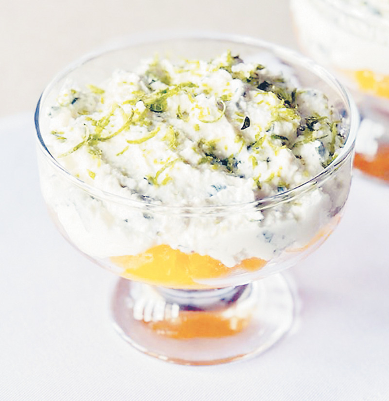 Творожный крем с мандаринами и ароматом лайма