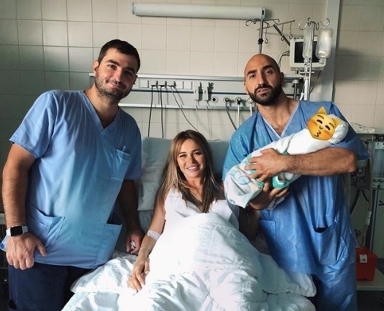 Анна Хилькевич с мужем и акушером Вадимом Григорьяном