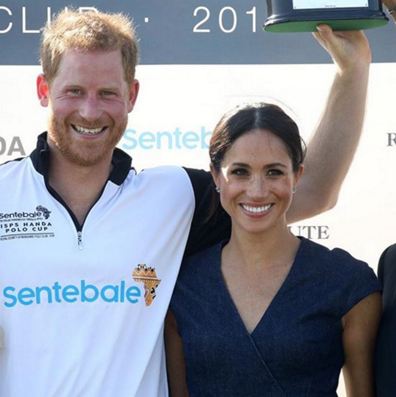 Меган Маркл и принц Гарри на игре в поло