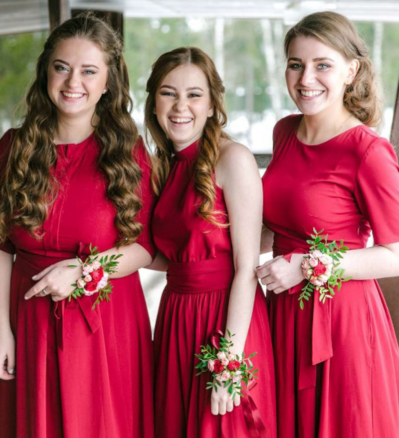 Браслеты-бутоньерки для подружек невесты - эффектное решение