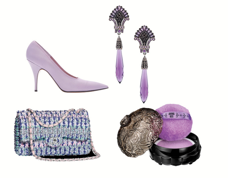 Особое внимание стоит обратить на аксессуары лавандового цвета