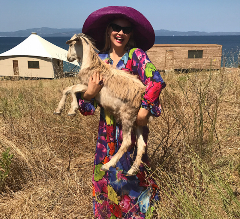 После нескольких часов хлопот, довольный и откормленный козленок вернулся в лоно семьи