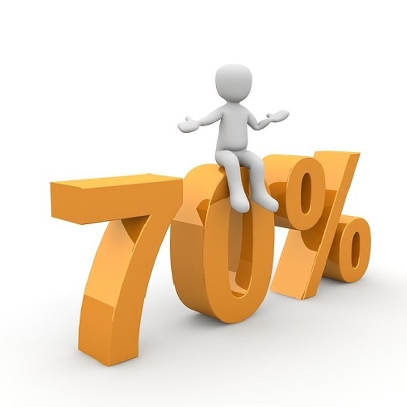 70% - не на все