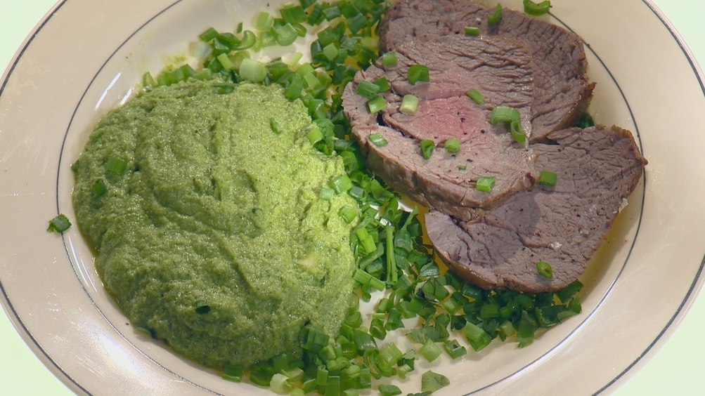 ГОВЯЖЬЯ ВЫРЕЗКА И ПЮРЕ С ЦУКИНИ