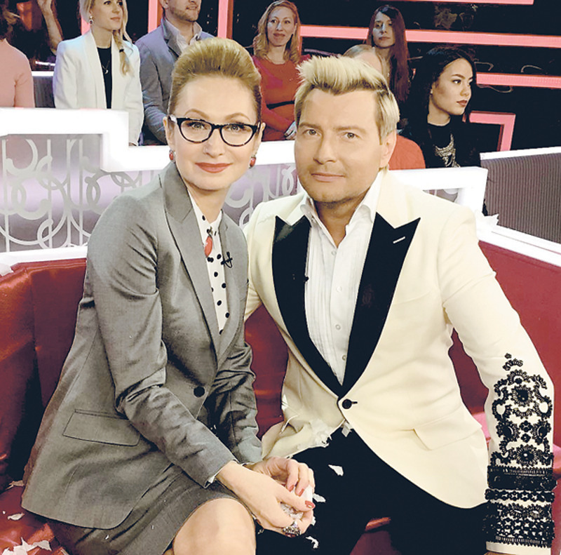 С Николаем Басковым на съемках программы «Субботний вечер»