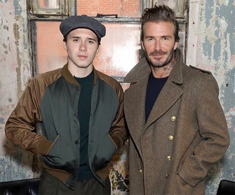 Дэвид Бекхэм с сыном Бруклином