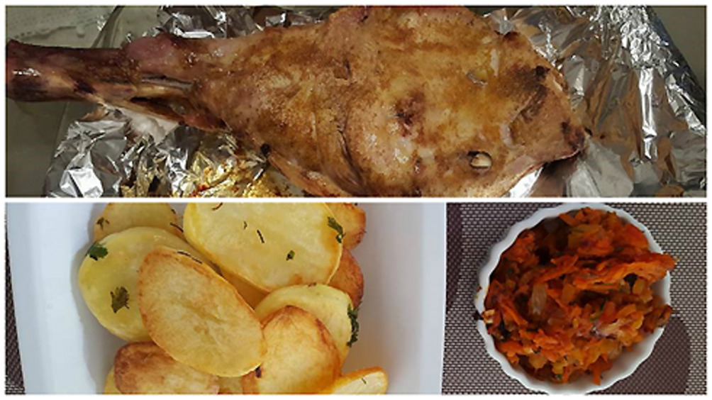 Баранья лопатка, запеченная в горчичном соусе