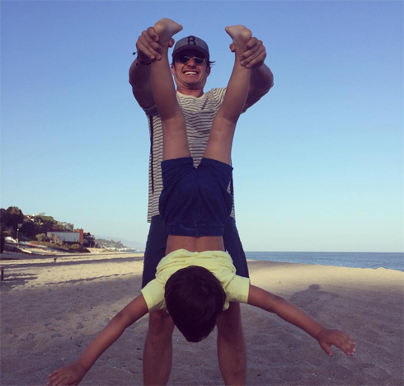 Орландо Блум с сыном Флинном