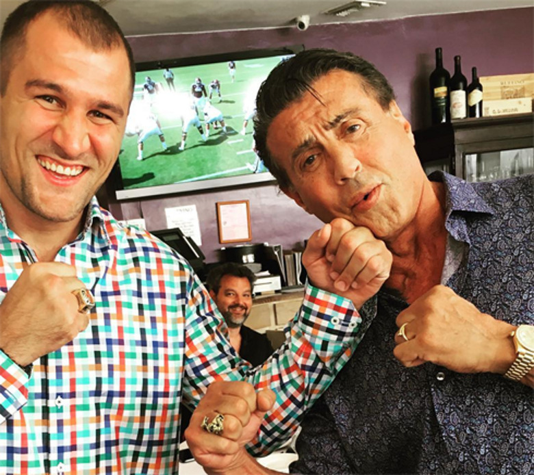 Сильвестр Сталлоне и боксер Сергей Ковалев