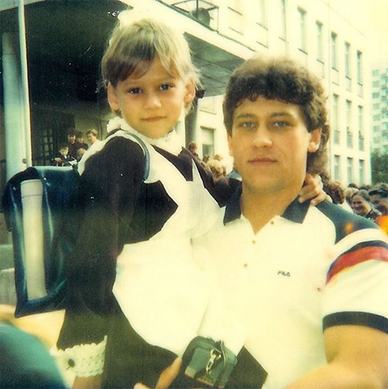 Анна Курникова с отцом 1-го сентября