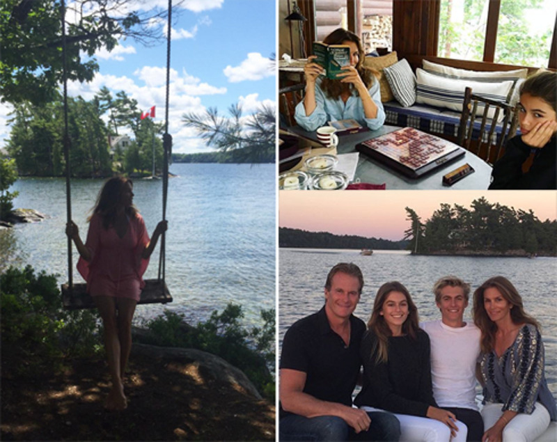 Синди Кроуфорд и ее семья в июле на два месяца улетели отдыхать на озеро Мускока в Канаде