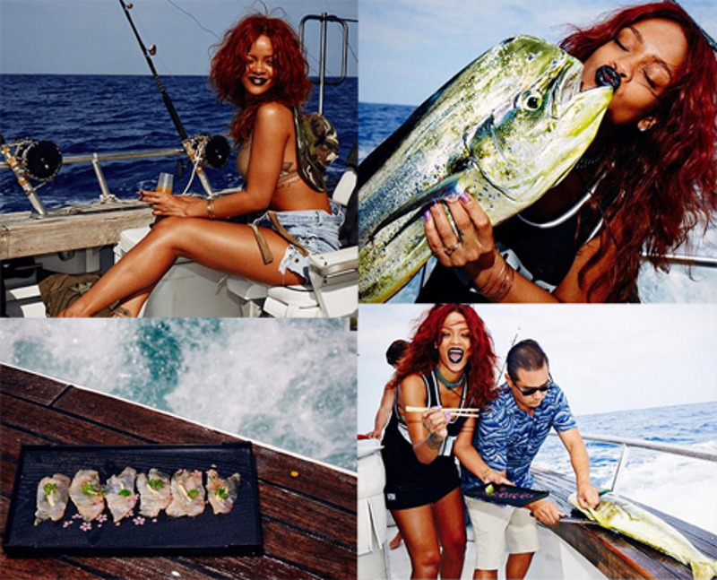 Рианна на рыбалке