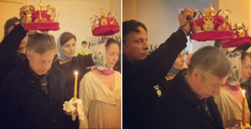 Иван Охлобыстин и его жена Оксана Арбузова стали свидетелями на венчании Ефремова и Кругликовой