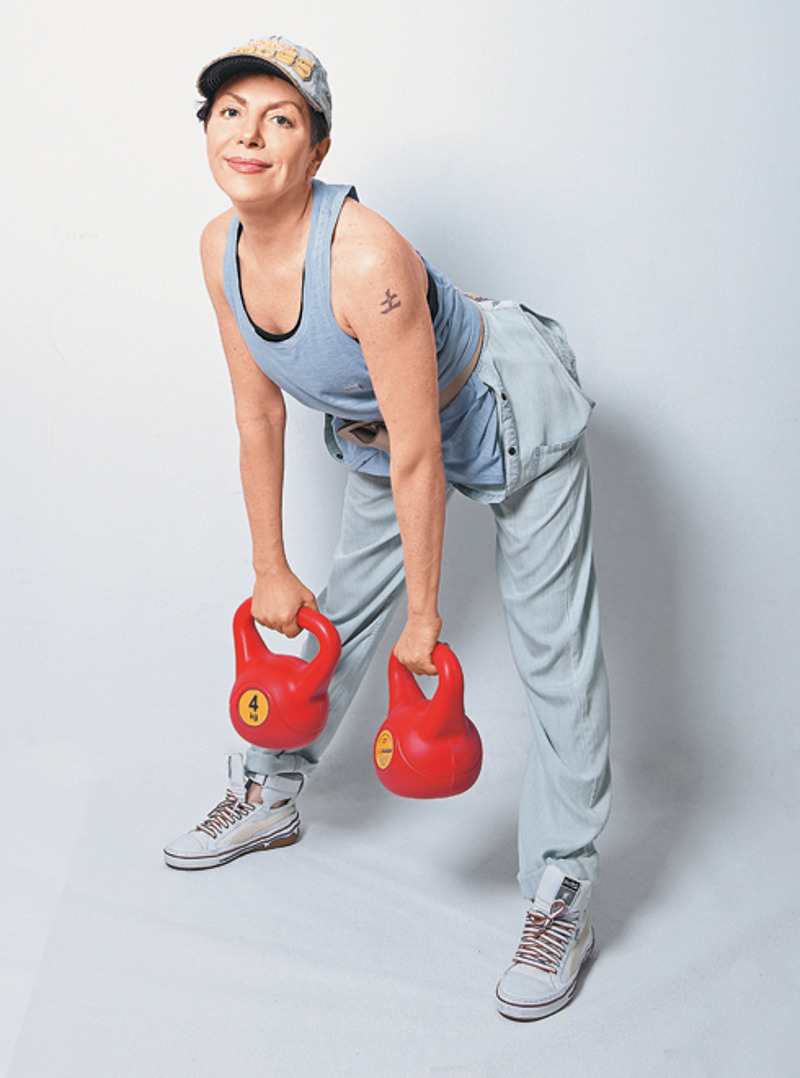 Наклоны с гирями, базовое упражнение