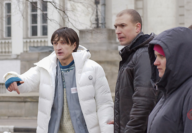 Юрий Чурсин на съемках фильма «За гранью»