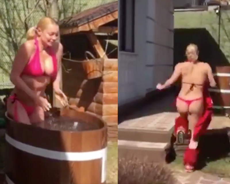 По утрам Волочкова окунается в ледяной купели