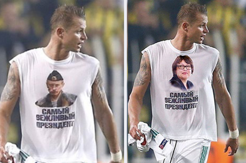 На Тарасова с футболкой в Интернете рисуют фотожабы