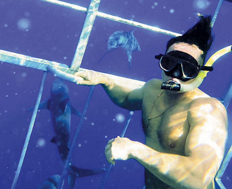 Аскольд Запашный искупался с акулами