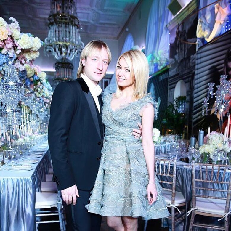 Яна с мужем Евгением Плющенко