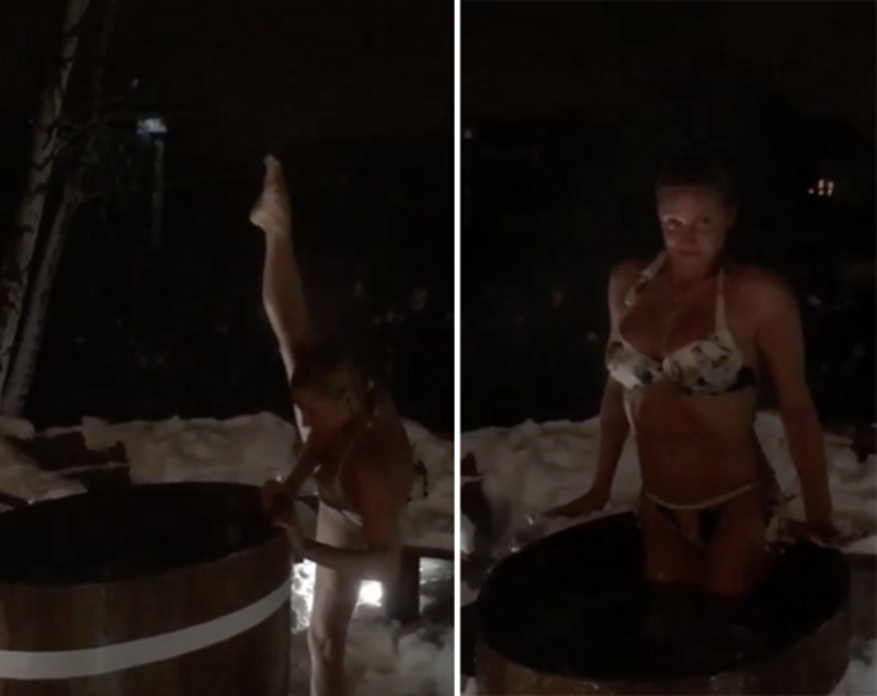 Волочкова, прилетев с новогодних каникул, успела окунуться в ледяной воде. Так она отметила Крещение и встретила свой день рождения