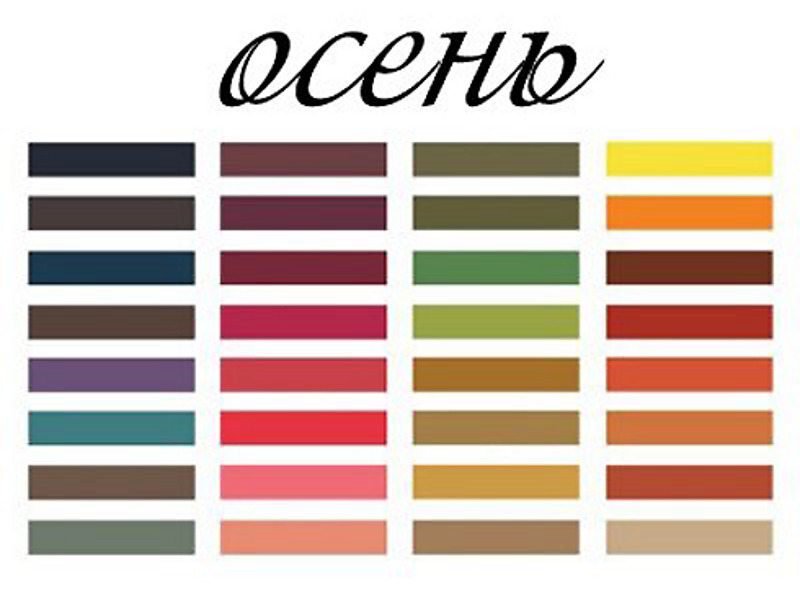 Палитра для осеннего цветотипа