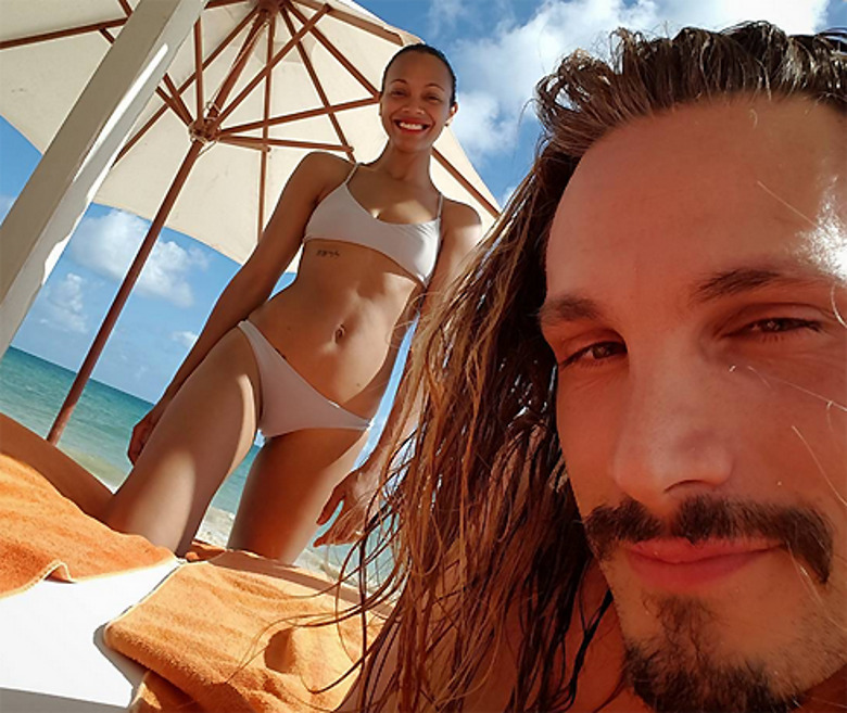 Зои Салдана и ее муж Марко Перего