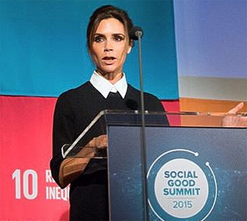 Виктория Бекхэм выступила в штаб-квартире ООН в речью о борьбе против ВИЧ и СПИДа. Фото: Instagram.com/davidbeckham.